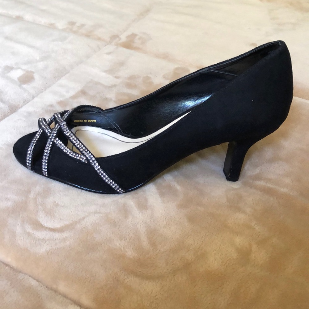 Rhinestone Open Toe Pump (Euc) - image 5
